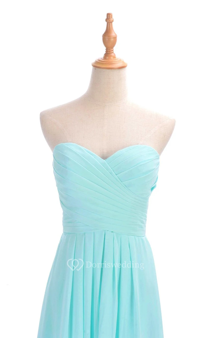 Sweetheart Criss-cross Chiffon A-line Dress With Lace-up Back view 51