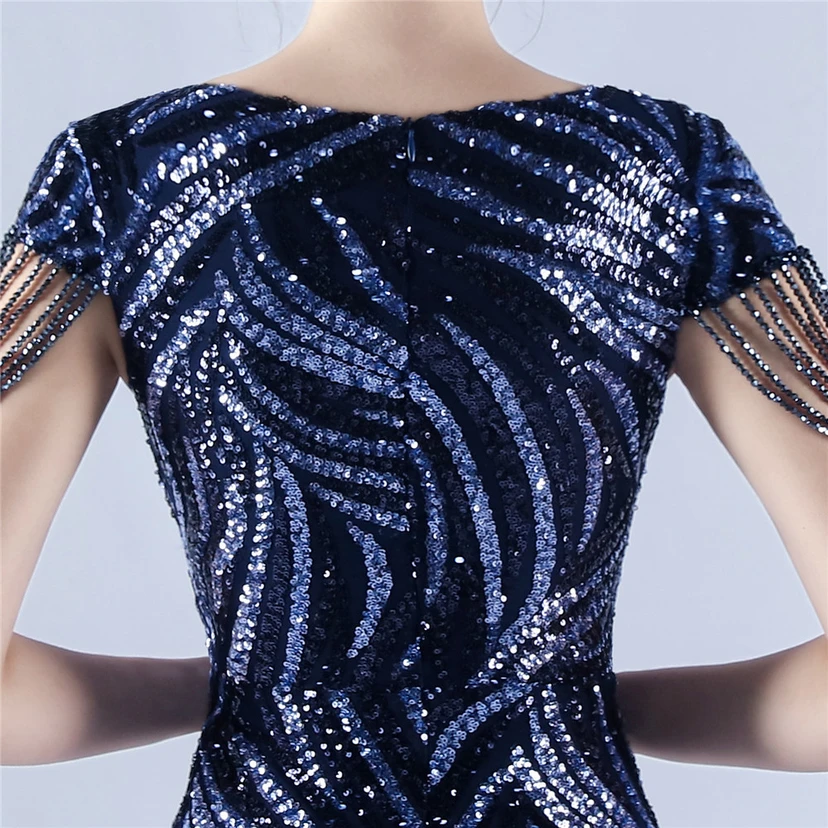 A-Line Big Swing Dress Skirt Encrypted Sequined Craft Beaded Evening Dress view 43