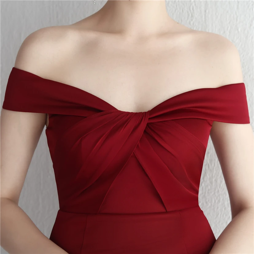 Vestido largo de satén ajustado de un solo hombro para cenas de celebridades, con falda de cola de pez ajustada, vestido de exhibición para modelos de autos de boda view 16