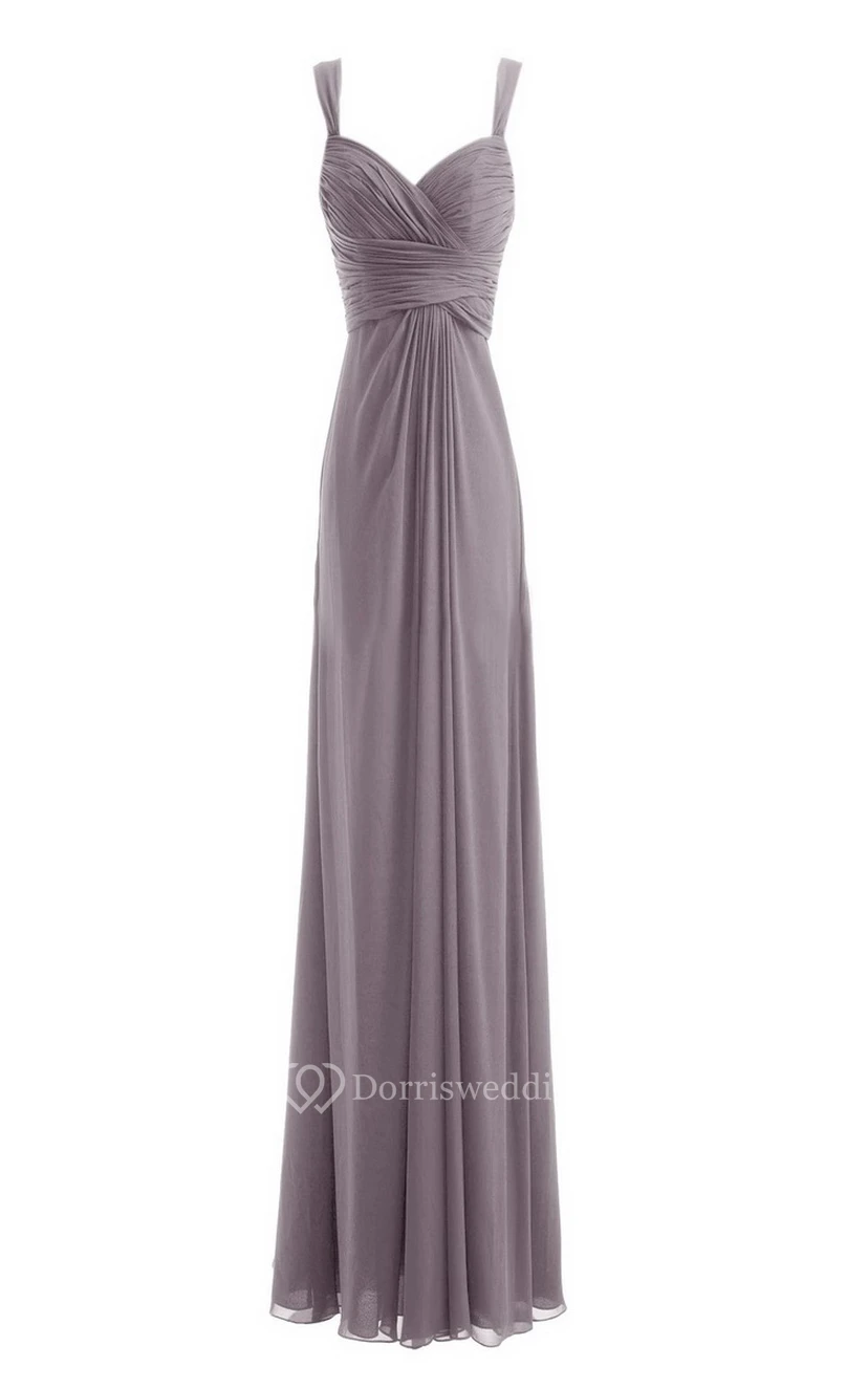 Sleeveless Empire Chiffon Dress With Criss-cross Ruching view 22