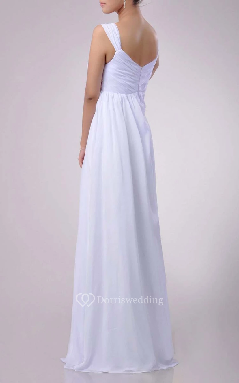 Floor-length Sweetheart Empire Chiffon Dress With Beading view 6
