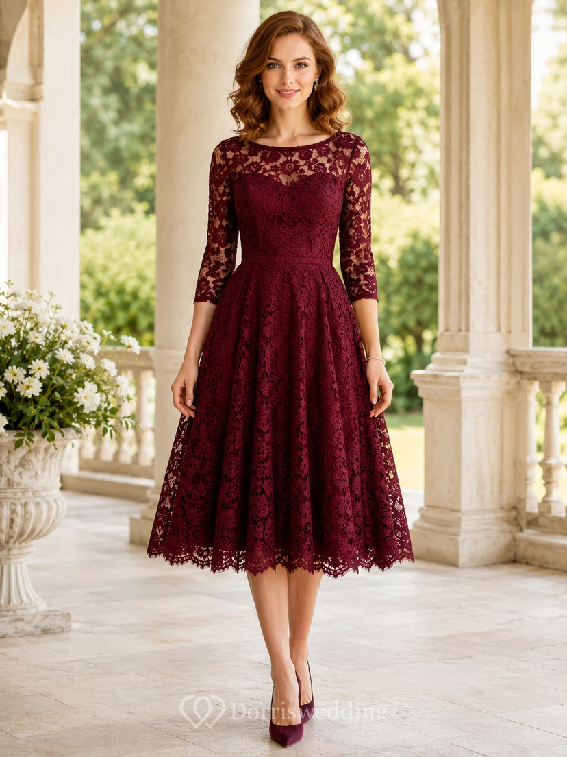 Brown Refined Chiffon Sheath V-neck Knee Length Cocktail Dress
