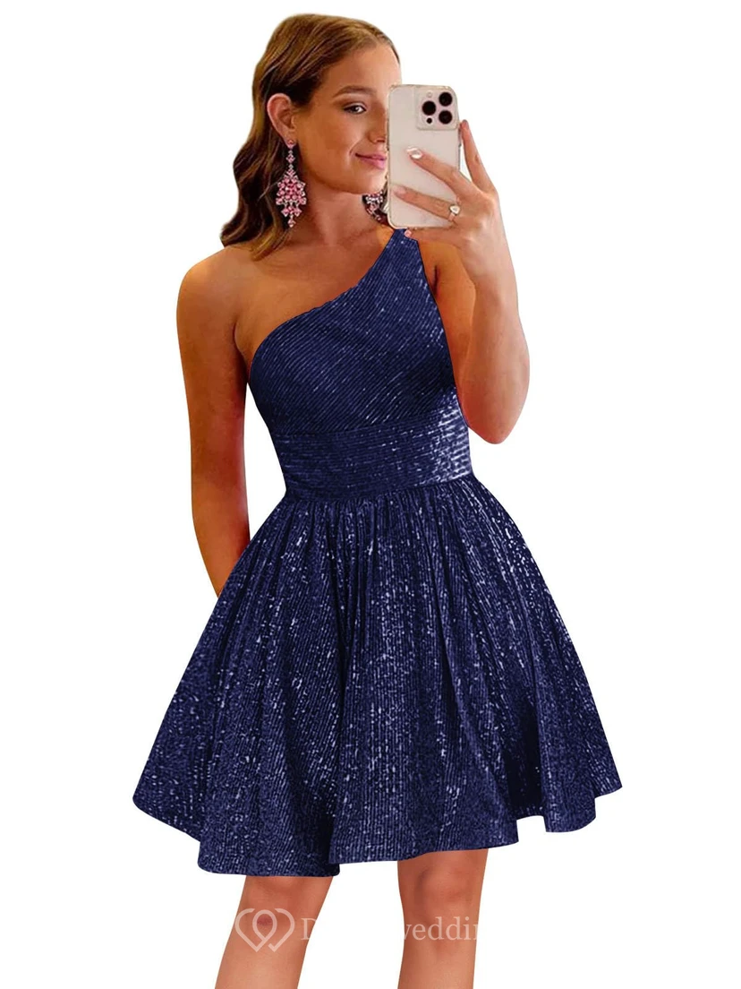 Burgunderfarbenes, einseitig schulterfreies Pailletten-Cocktailkleid view 4