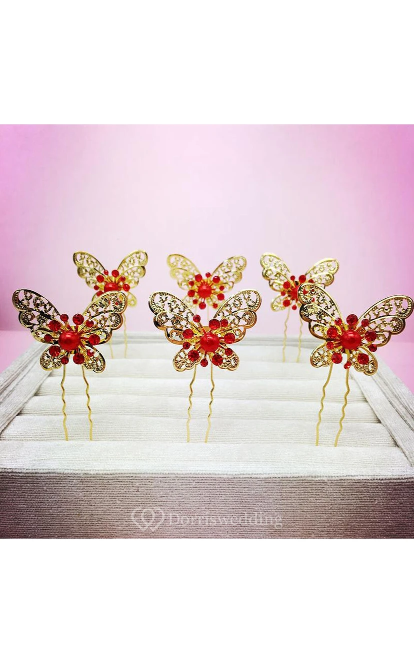 Braut-Kopfschmuck in Rot, Haarschmuck für chinesisches Cheongsam, Hochzeitsaccessoires, Tellerhaarnadel, U-förmige Haarspange view 26