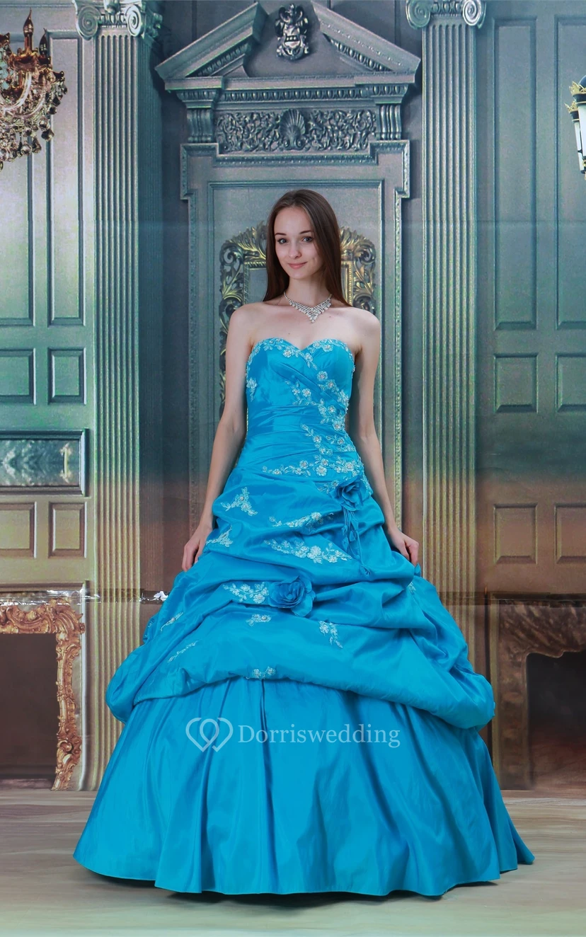 Exquisite Maxi Sweetheart Satin Taffeta Beaded Special Occasion Dresses view 5