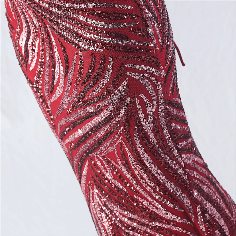 Palace Herringbone Waist Strap Heavy-Crafted Beaded High-End Evening Dress view 10