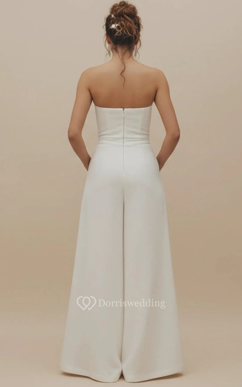 Combinaison de mariage bustier taille haute jambes larges view 2