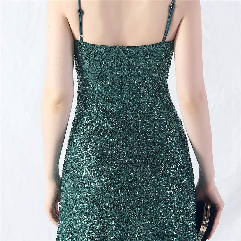 Robe longue trapèze évasée à paillettes, modèle phare du quotidien view 25