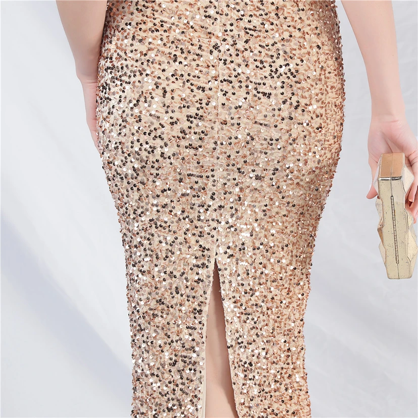 Samtbesetztes, handgefertigtes, schillerndes Paillettenkleid in Imitationsoptik – ein kurzes Alltagskleid view 34