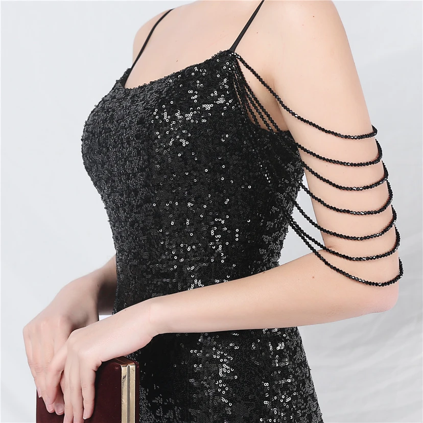 Robe de soirée longue à sequins et perles fantaisie view 71