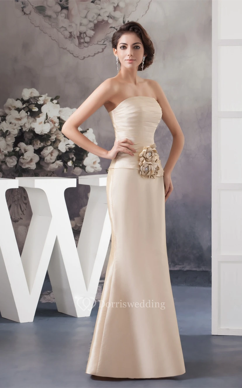 Sleeveless Sheath Ruched Bolero and Dress With Flower view 6