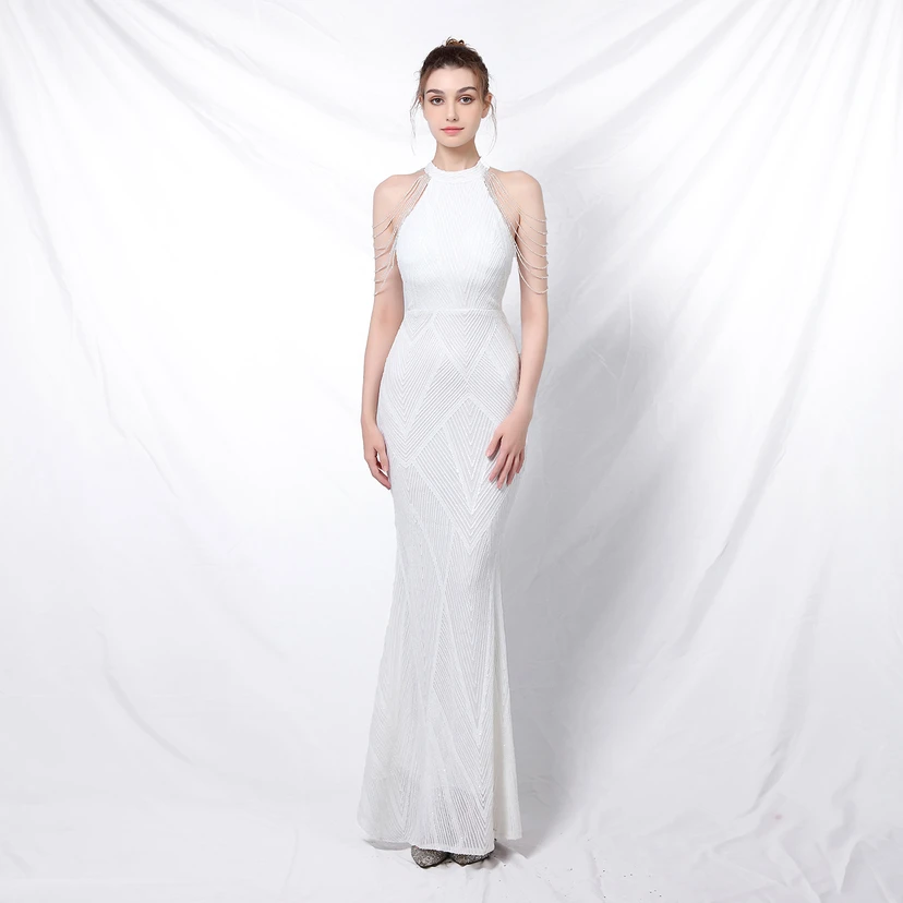 Robe de soirée élégante à col halter et sequins, allure de reine, style banquet, longue robe de soirée sirène à sequins, style star, glamour et décontracté. view 22