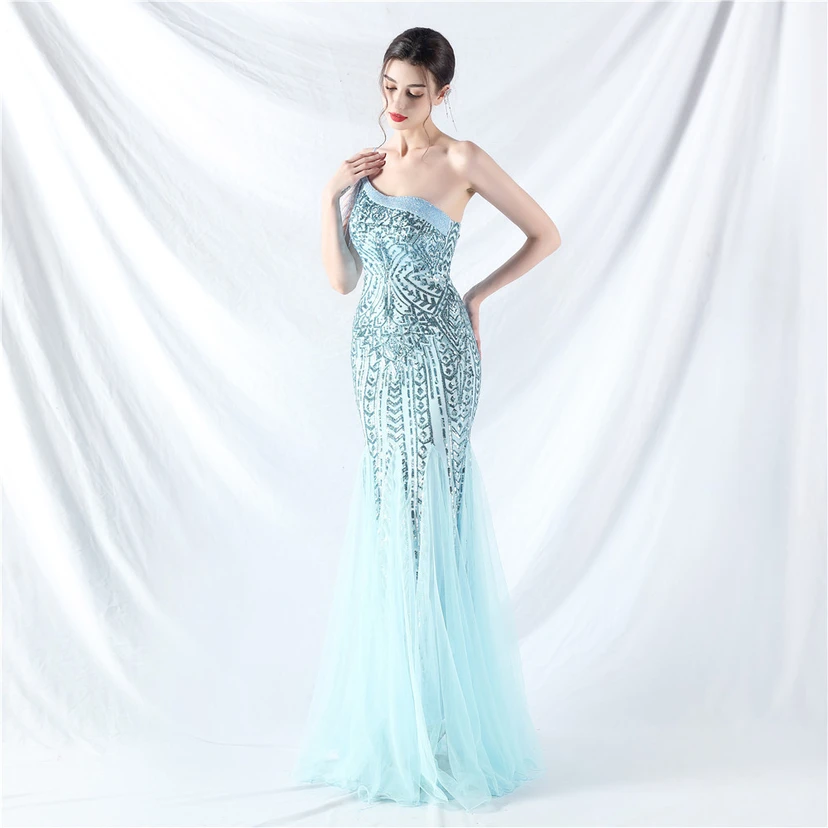 Robe de soirée haut de gamme ornée de perles de positionnement, de fleurs et de broderies en tulle. view 94