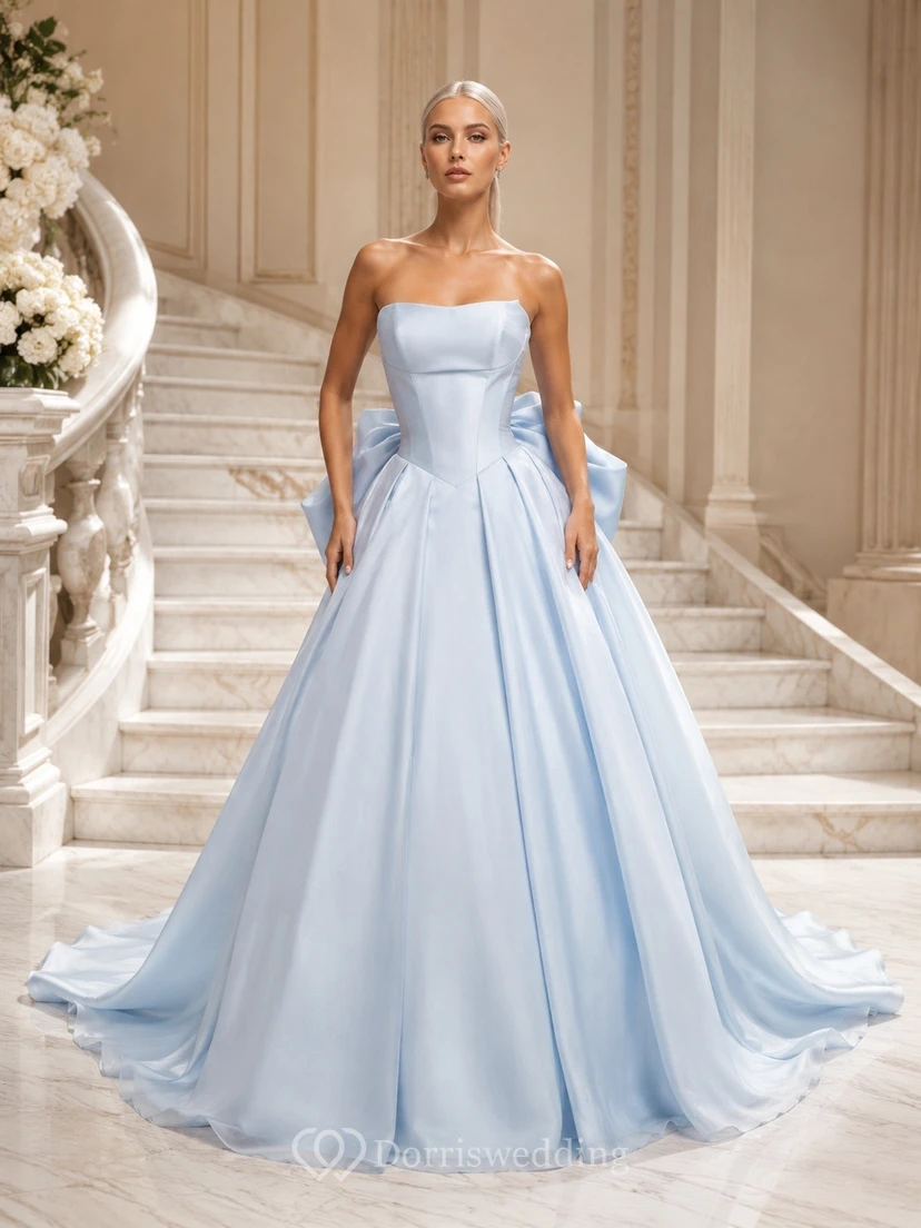 Vestido de novia sencillo, romántico y elegante con escote corazón, edición A Ball