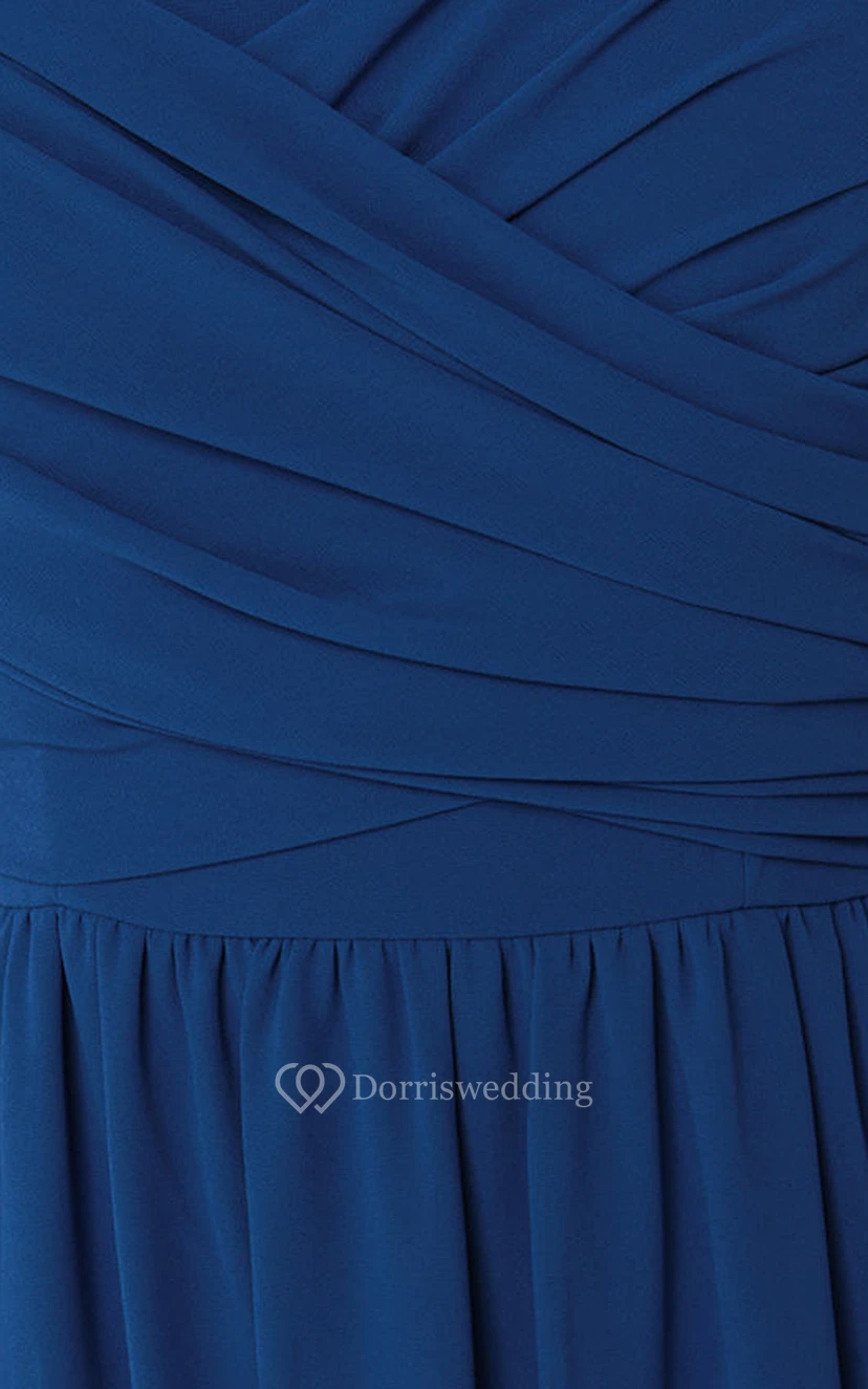 Chiffon Chic Dress With Crisscross Ruched Bodice view 41