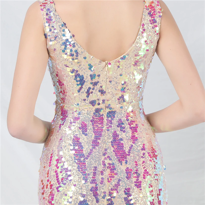 Robe de soirée longue à sequins irisés, nouvelle création view 7