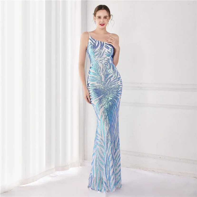 New Sequin Sequin Fairy Celebrity Party Party Evening Dress Sexy Long Toast Dress Bride view 28