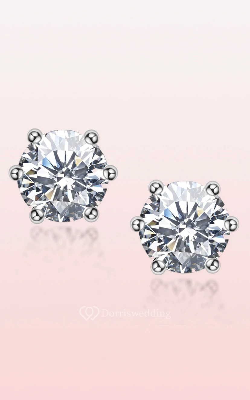 Fine Moissanite Stud Earrings view 3