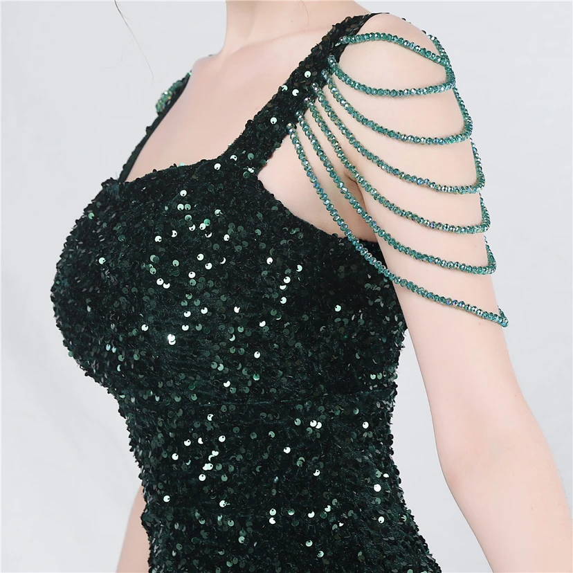 Craft Sequined Velvet Bottom Imitation Handmade Fantasy Sequin Evening Dress Daily Mini Dress view 70