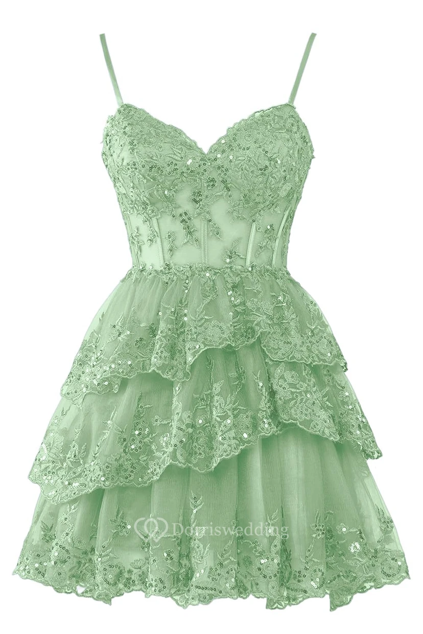 Blue Off-the-Shoulder Short Dress with Lace view 26
