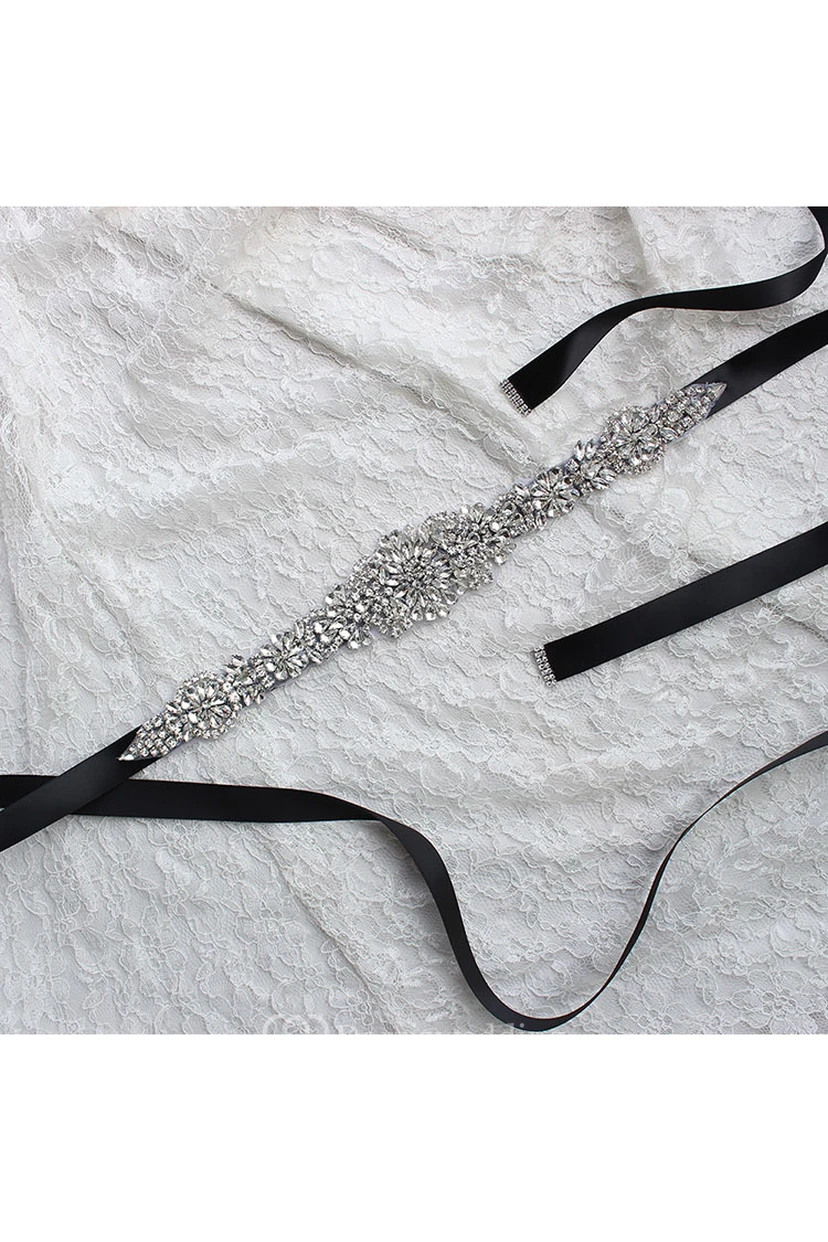 Fancy Beaded Satin Belt view 6