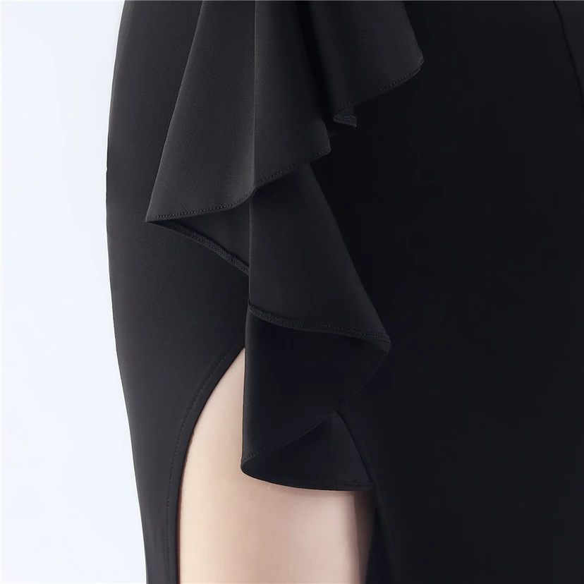Klassisches langes Abendkleid aus Satin mit One-Shoulder-Ausschnitt view 27