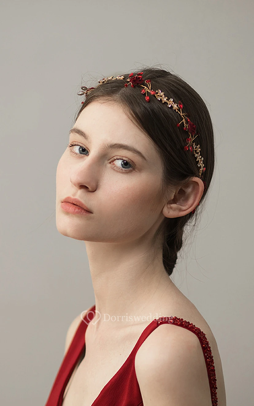 Flower Retro Style Rhinestone Headband view 3