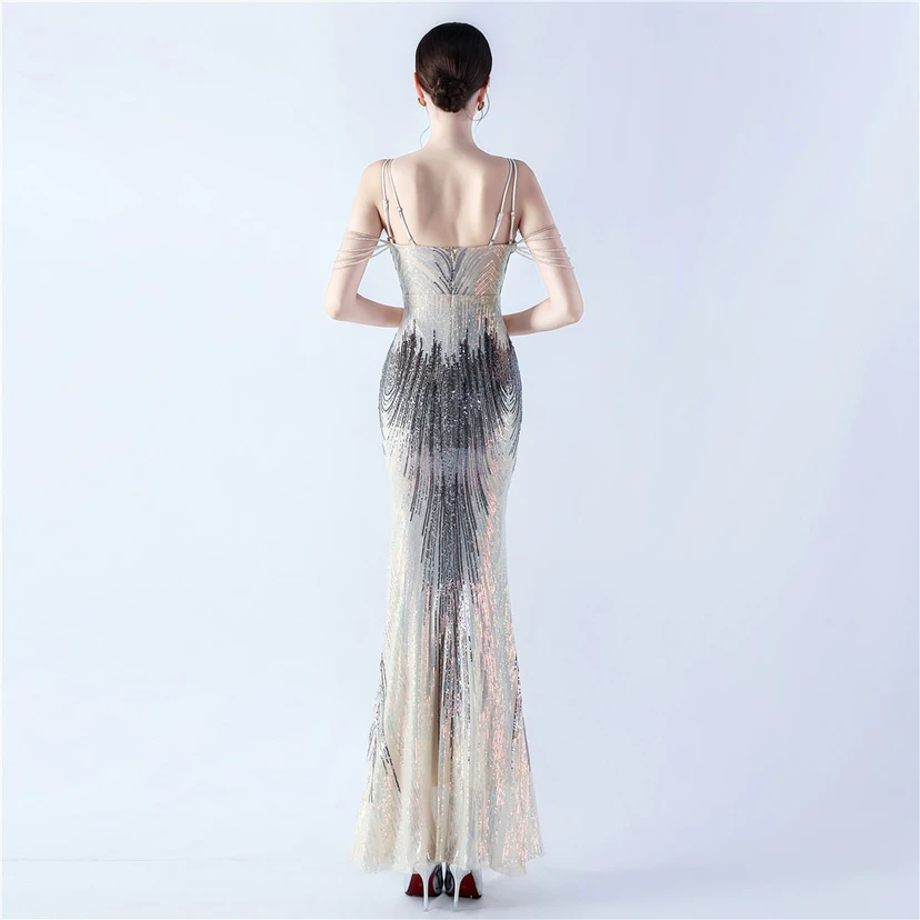 Positionierung von Blumenperlen, besticktes Abendkleid, Bankett, Feier, Aufführung, Gastgeber view 38