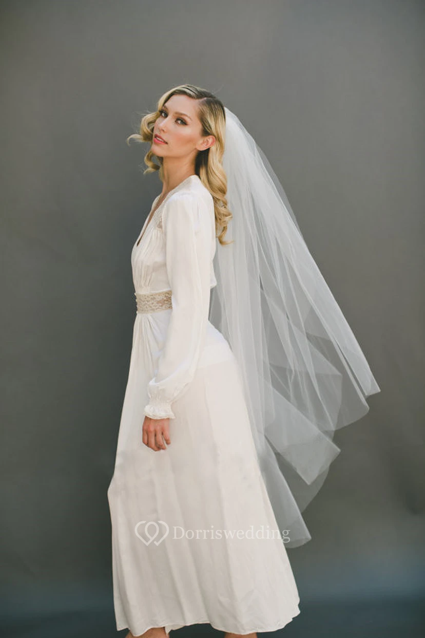 Western Style Double-layer Soft Tulle Wedding Veil view 2