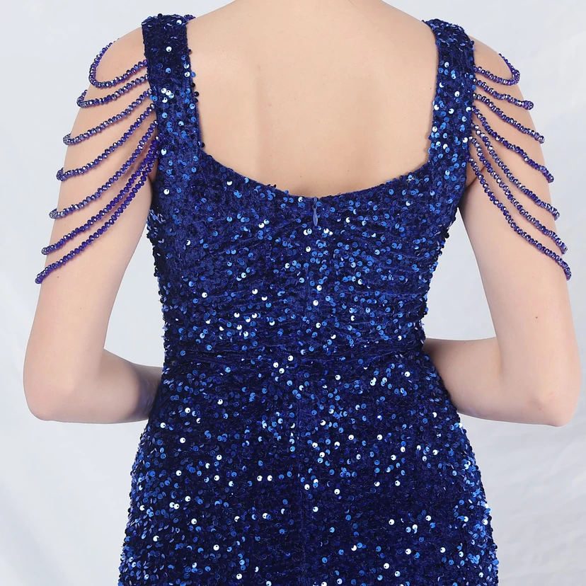Ladies And Celebrities Formal Occasions Velvet-Bottomed Hand-Beaded Long Evening Dress view 34