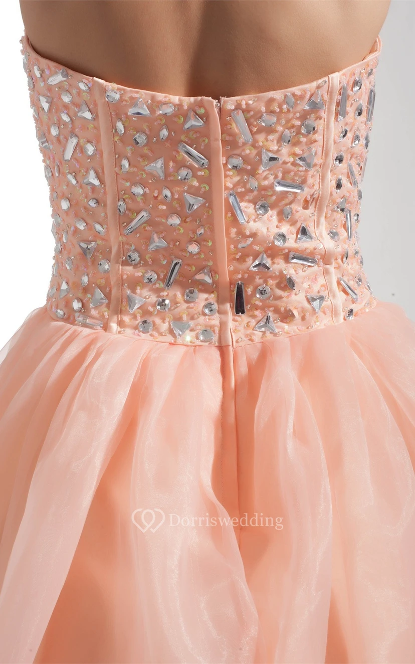 Sweetheart A-Line Pleated Ball-Gown With Gemmed Bodice view 2
