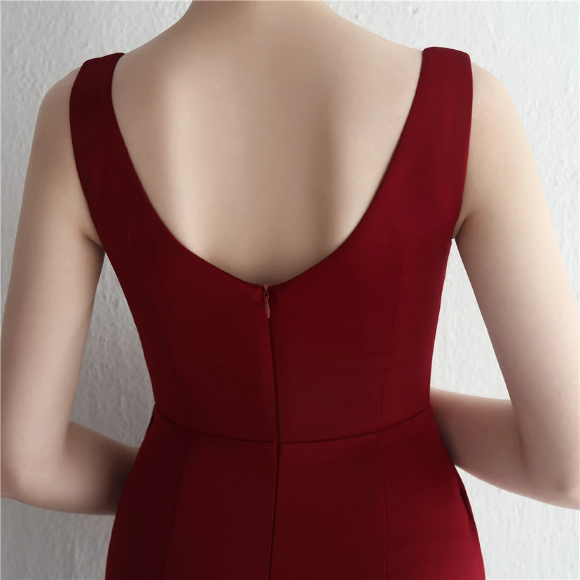 Satin-Kleid mit Perlenbesatz, langem Schlitz, schmal geschnitten, Meerjungfrauenschnitt, für Promi-Dinner, Hochzeiten, Autoausstellungen, Modellbau view 28