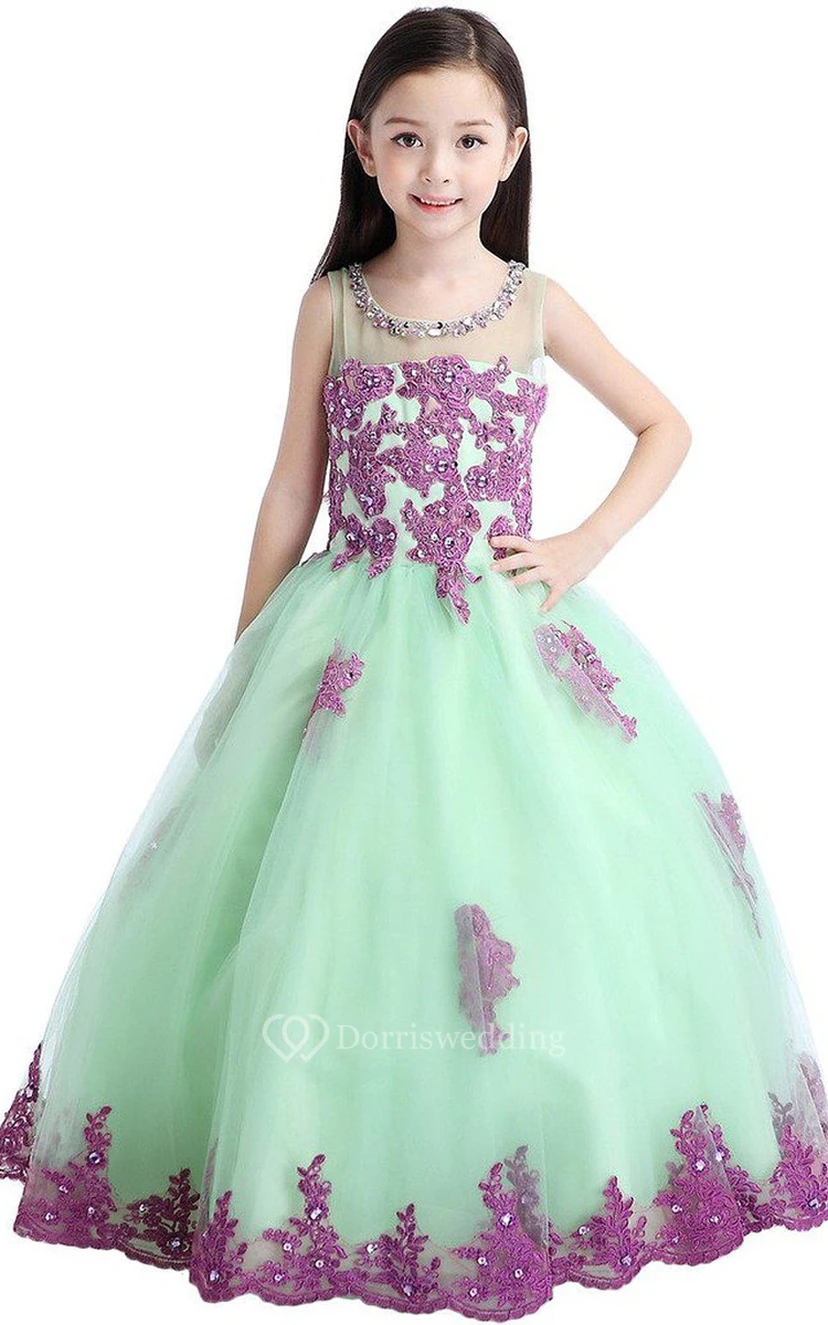 Sleeveless A-line Dress With Appliques and Sequins view 2