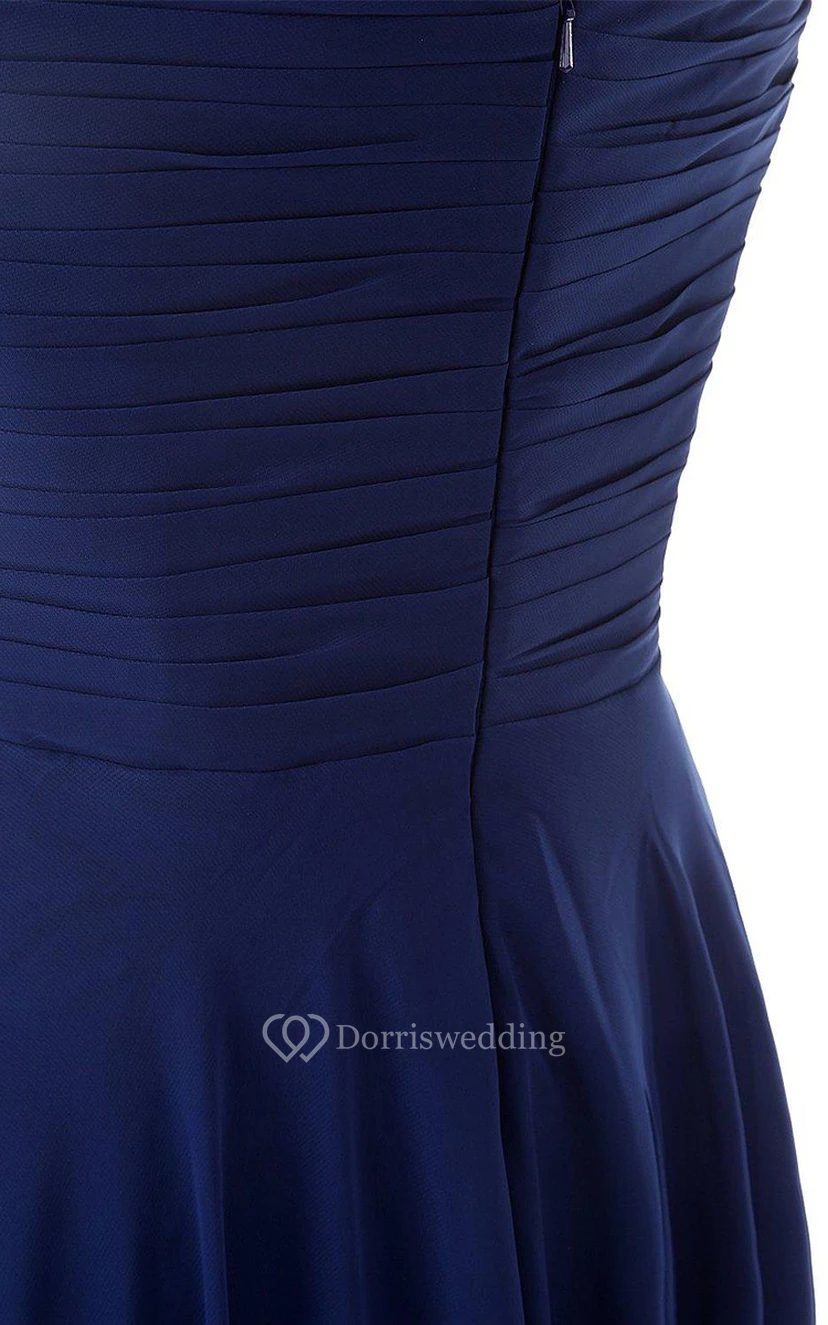 Sweetheart A-line Chiffon Dress With Criss-cross Ruching view 4