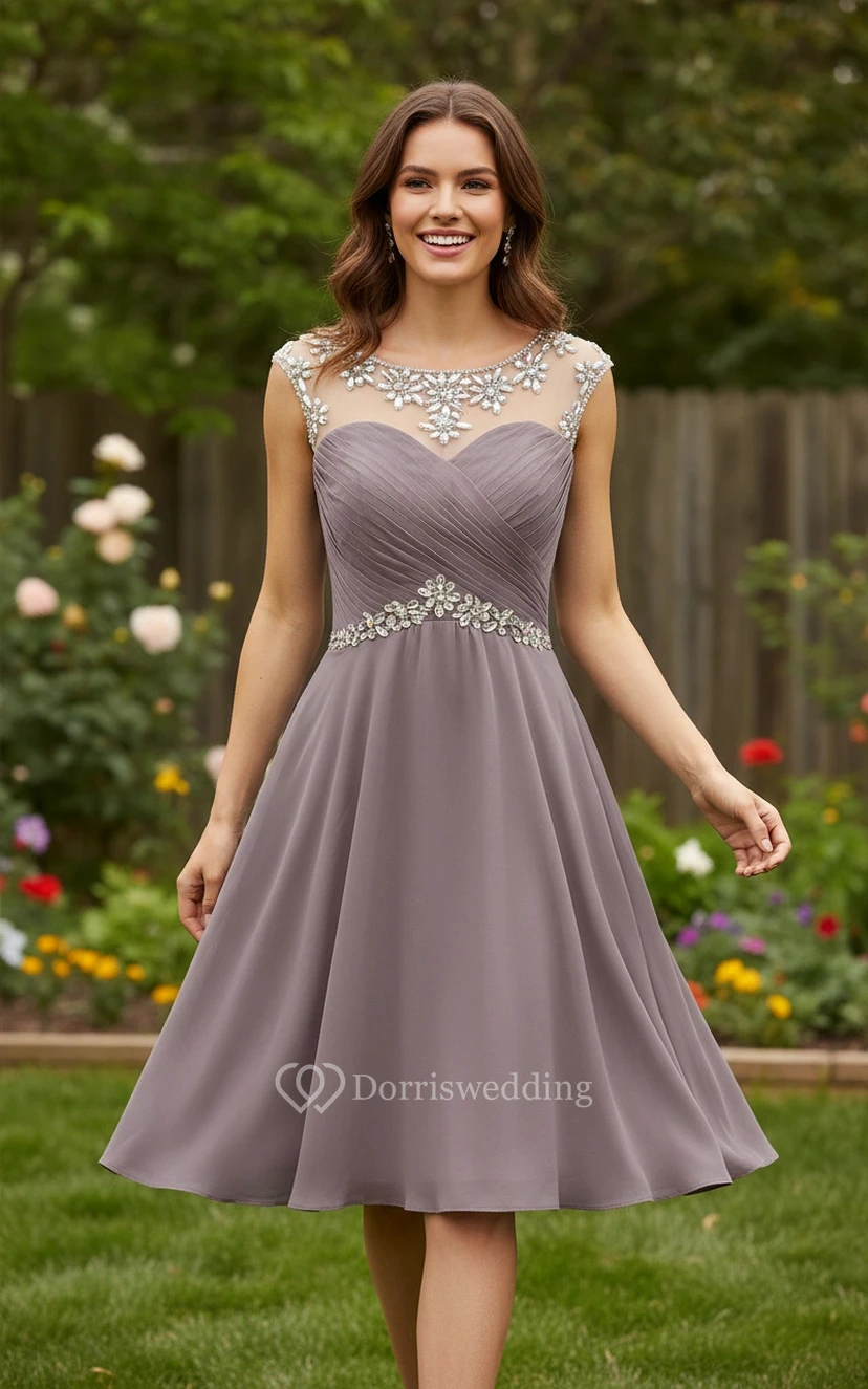 Elegant Beaded Keyhole Gown view 3