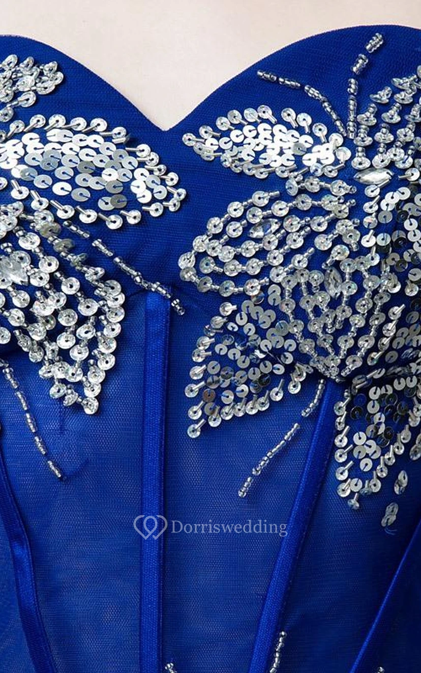 Sweetheart A-Line Beading Sequins Split-Front Prom Dress view 3