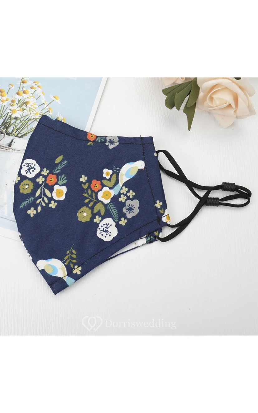 Non-medicial Floral Printed Cotton Reusable Face Mask In Multiple Colors view 3