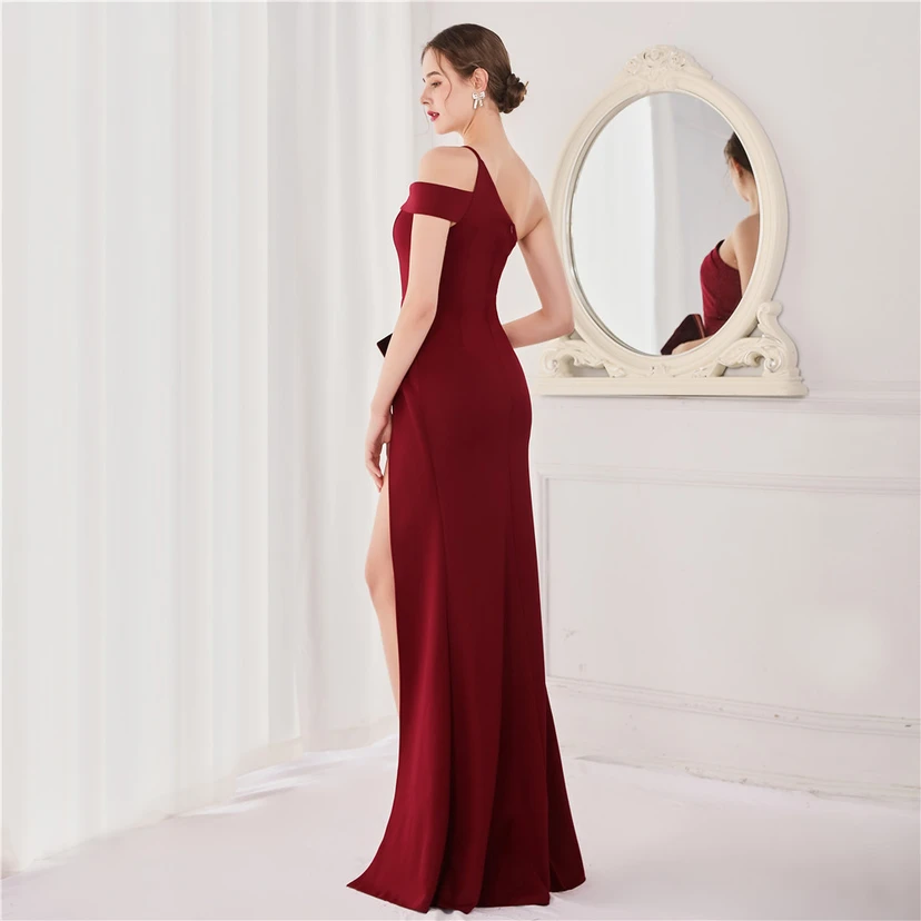 Toast Dress Bride Long Sleeveless Red Thank You Banquet Slim Fishtail Skirt Knot Wedding Car Model Exhibition Dress view 49