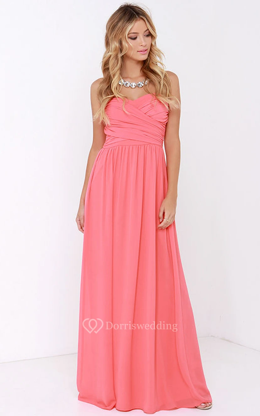 Chiffon Chic Dress With Crisscross Ruched Bodice view 42