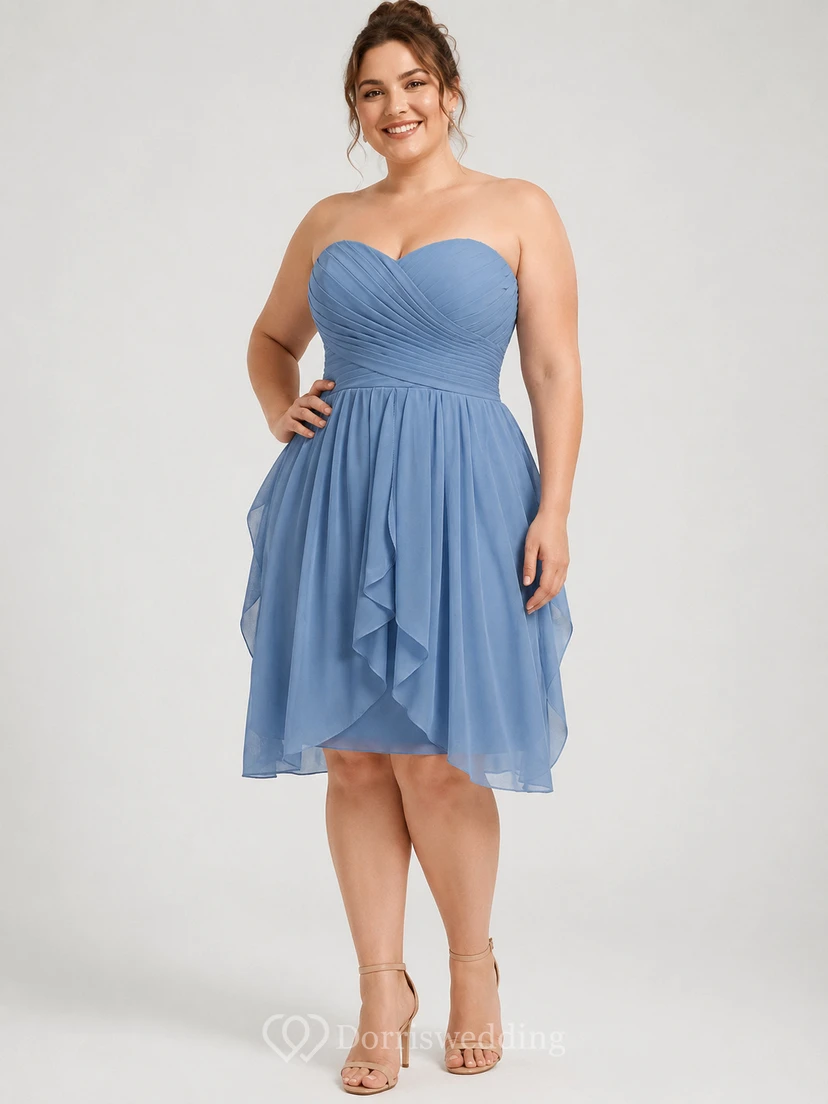 Sweetheart A-line Ruffled Short Chiffon Dress view 4