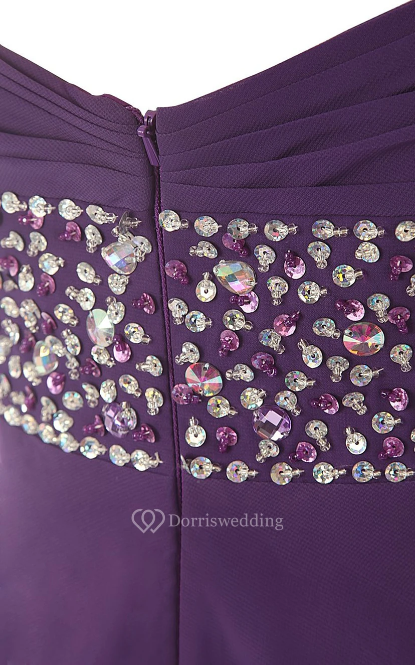 Sweetheart High-low Wedding Dress With Draping and Beading view 5