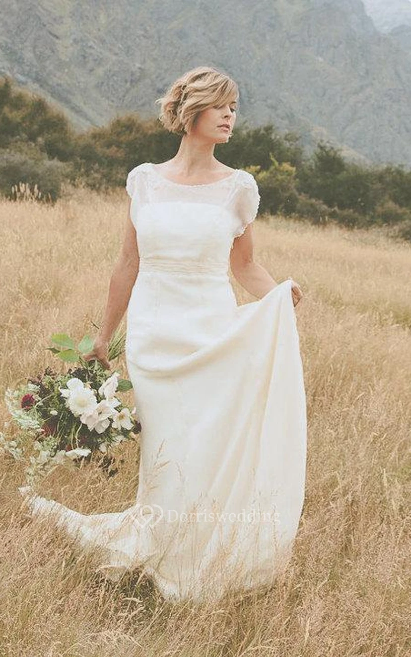 Robe de demoiselle d'honneur Belle Crinkle dos nu couleur ivoire foncé, taille 10, couleur sauge