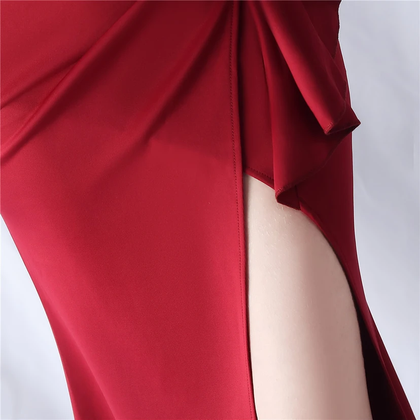 Exhibition Etiquette Bridesmaid Satin Sling Tube Top Evening Dress view 27