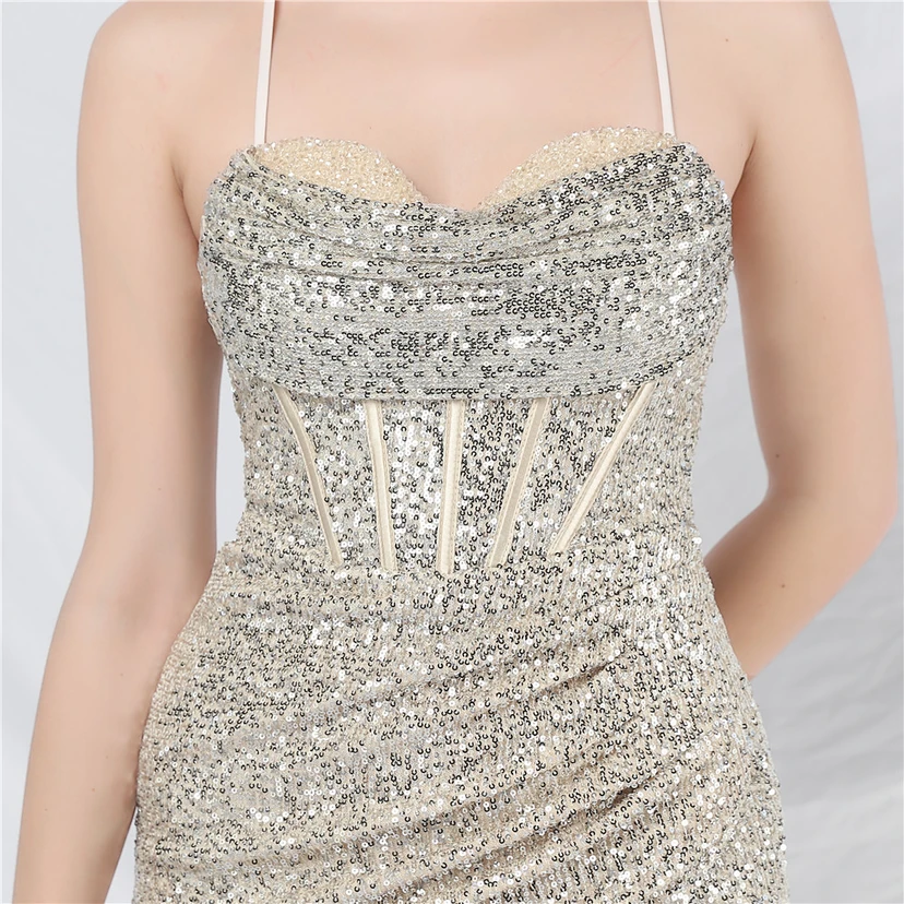 Palace Style Fishbone Waist Heavy Beading High-End Evening Dress view 44