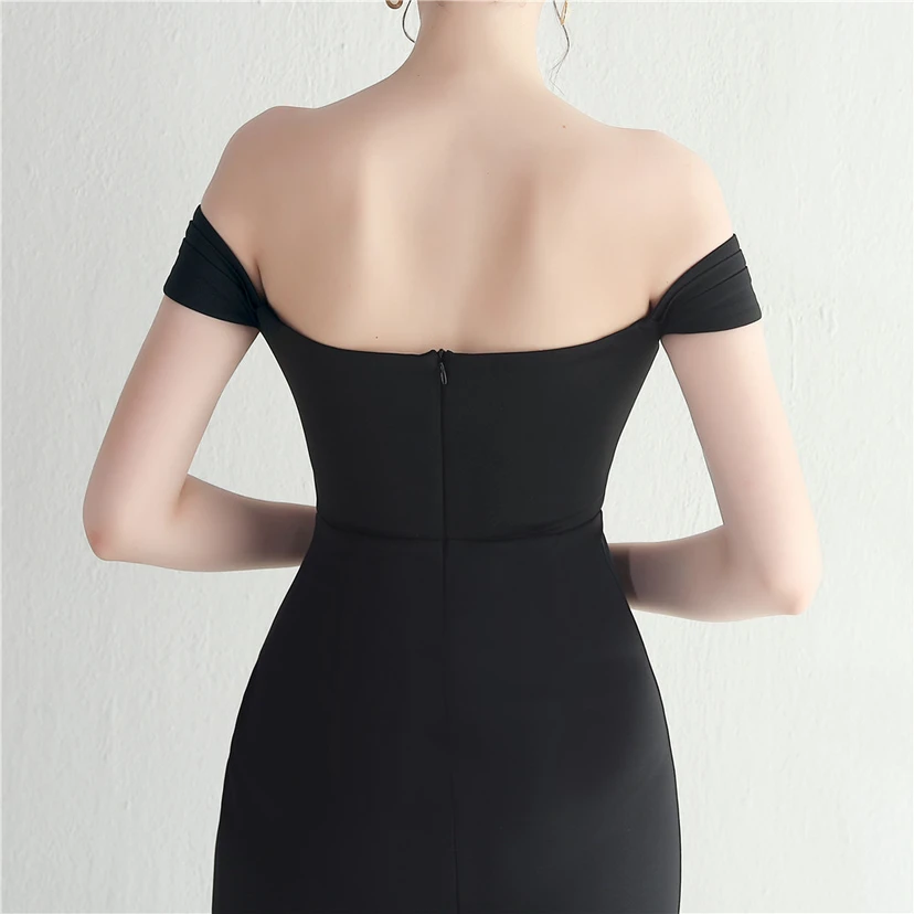 Cross-Border Supply schulterfreies, einseitig schulterfreies Kleid mit Schlitz für Nachtclub, Hochzeit oder Abendessen view 41