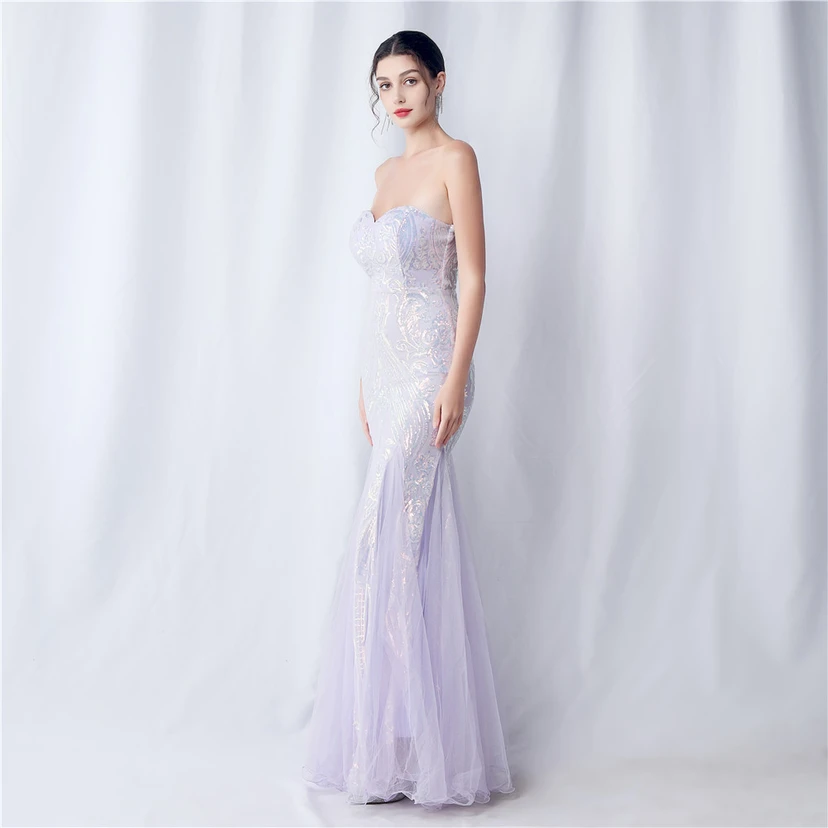 Positionierung Blumenschnitt Netz Pailletten Hochzeitsdinner Toast Party Abendkleid view 39