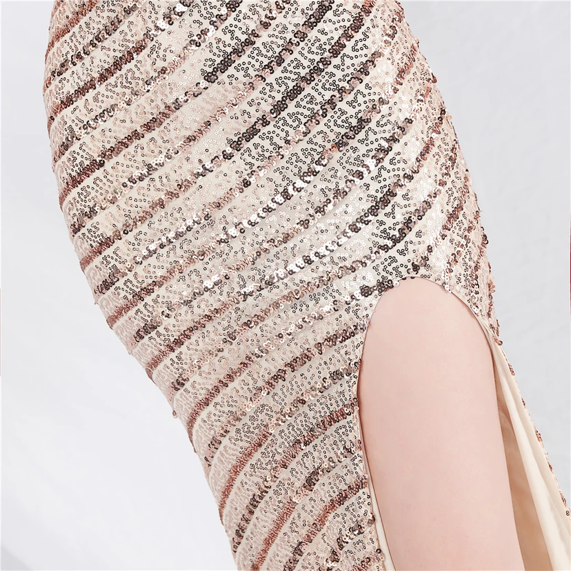 Fashionable Women'S Suspender Low-Cut Sequined Evening Dress view 39