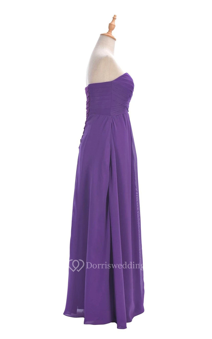 Sweetheart Criss-cross Chiffon A-line Dress With Lace-up Back view 39