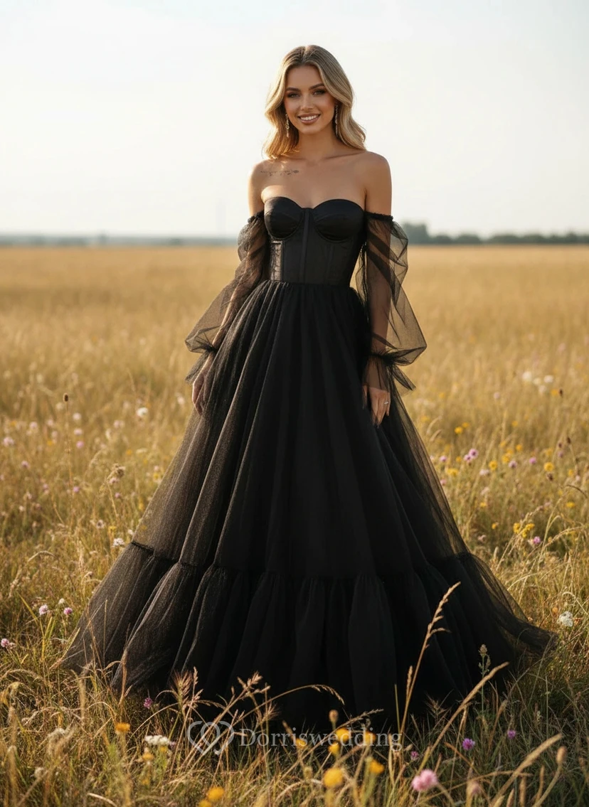 Romantic Gothic Corset Ball Gown