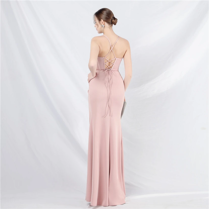 Palace Herringbone Vest High-End Sling Evening Dress view 21